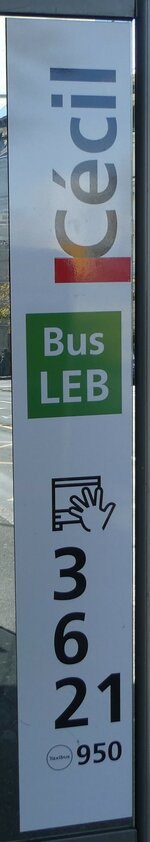 (228'849) - tl/Bus LEB-Haltestellenschild - Lausanne, Ccil - am 11.