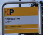 (270'543) - +P-Haltestellenschild - Anzre, tlcabine - am 2. Januar 2025