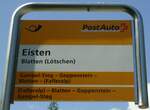 (146'254) - PostAuto-Haltestellenschild - Blatten (Ltschen), Eisten - am 5.
