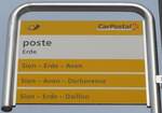 (176'740) - PostAuto-Haltestellenschild - Erde, poste - am 26.