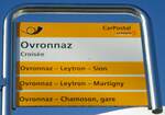 (131'947) - PostAuto-Haltestellenschild - Ovronnaz, Croise - am 2.