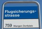 (215'911) - ZVV-Haltestellenschild - Blach, Flugsicherungsstrasse - am 6.