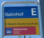 (218'742) - ZVV/PostAuto-Haltestellenschild - Blach, Bahnhof - am 18.