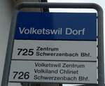 (181'918) - ZVV-Haltestellenschild - Volketswil, Dorf - am 10.