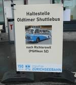 (280'713) - Haltestelle Oldtimer Shuttlebus nach Richterswil (Pfäffikon SZ) am 27. September 2025 beim Bahnhof Wädenswil  (280'713) - Haltestelle Oldtimer Shuttlebus nach Richterswil (Pfäffikon SZ) am 27. September 2025 beim Bahnhof Wädenswil