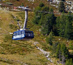 Detailbild einer Kabine der Luftseilbahn Diavolezza am 06.09.2021.