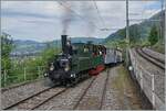 Festival Suisse de la vapeur (Schweizer Dampffestival 2024) - Die LEB G 3/3 N° 5 der Blonay-Chamby Bahn erreicht Chamby.

20. Mai 2024