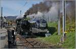 Die BFD HG 3/4 N° 3 der Blonay-Chamby Bahn rangiert in Blonay um in der Folge ihren Dampfzug für die Rückfahrt nach Chaulin zu übernehmen.