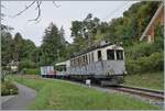 Les chemins de fer disparus - Die verschwundenen Bahnen (LLB 1915 - 1967) Der Leuk Leukerbad Bahn (LLB) Triebwagen mit der Anschrift ABDeh 2/4 N° 10 ist kurz nach der Abfahrt in Blonay auf der