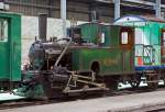   Meterspurige G 3/3-Tenderlokomotive ex RdB 1  Le Doubs  (Chemins de fer Régional des Brenets heute zur TRN), der Museumsbahn Blonay–Chamby, hier  am 27.05.2012 im Museum Chaulin.