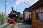 Die Blonay-Chamby Bahn G 2x 2/2 105 ist mit dem ersten Zug der Saison 2022 in Chamby eingetroffen und wird in Kürze ihren Zug nach Chaulin zurücksetzen.