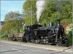 Die BFD HG 3/4 N° 3 der Blonay-Chamby Bahn rangiert in Blonay einen MOB Flachwagen (wohl ebenfalls B-C), welcher dem letzten Dampfzug nach Chaulin beigegeben wird.

13. Oktober 2024