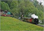 Die BFD HG 3/4 N° 3 der Blonay Chamby Bahn bespannt den ersten Dampfzug der Saison. Hier ist der Zug kurz nach der Abfahrt in Chaulin zu sehen. Der Dampfzug ist auf dem Weg nach Blonay.  

3. Mai 2025