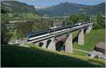 schmalspur/700790/der-mob-goldenpass-panoramic-2115-mit Der MOB GoldenPass Panoramic 2115 mit führendem Ast 117 überquert die 109 Meter lange Grubenbach Brücke kurz vor der Ankunft in Gstaad. 

2. Juni 2020