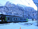 Steuerwagen der Autozüge durch den Lötschberg-Scheiteltunnel: BDt 50 85 80-35 946 (Gruppe 946-949, Bj 1963) in Kandersteg.