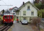 AB/RHB: S 25 mit dem ABDeh 2/4 24 (1953) bei einem Zwischenhalt in Wienacht Tobel am 31.