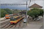 Bis zur Realisierung der Stromsystemumstellung und besonders der Umbauarbeiten in Chavornay sind bei der TRAVYS / OC zwei Be 4/8 (GT8-100D/2S) im Einsatz. Das Bild zeigt den aus Chavornay in Orbe ankommenden Be 4/8 003 (94 80 0450 003-9). Im Hintergrund der defekte Stadler Be 2/2 14. 

15. August 2022