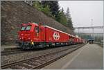 Die SBB Xtms 99 85 9177 013-7 und Xtmas 99 85 9174 023-3  Brig  auf  Übungsrundfahrt  Brig - Goppenstein - Spiez - LBT - Brig bei der Durchfahrt in Goppenstein.