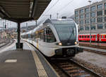   Der Stadler GTW 2/8 - RABe 526 756-2 (RABe 94 85 7 526 756-2 CH-THB) der Thurbo AG erreicht am 17.02.2017, als S12 (Sargans - Chur) der S-Bahn St.