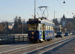 BERNMOBIL: Mit der Weihnachtsstrassenbahn  Märlitram  in Bern unterwegs am 14.