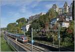 Ein SBB RABe 535 ist als RE 33 bei Montreux auf dem Weg von Annemasse nach St-Maurice.