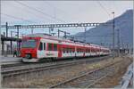 Die TMR RABe 525 039 und 252 040 erreichen als R81 26117 von Le Châble ihr Ziel Martigny.