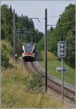 SBB Flirts haben die TRAVYS Domino abgelöst, bieten nun aber eine Durchlauf von Le Brassus nach Aigle an, wobei Vallorbe nicht mehr bedient wird. Beim Einfahrsignal von Le Pont ist der SBB RABe 523 018 auf der Fahrt von Le Brassus nach Aigle. 

23. Juli 2023  