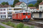 Der Historischer Triebwagen ABDe 2/4 102 der Compagnie du Chemin de fer Régional du Val-de-Travers fährt heute unter RVT-Historique.