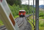 Der Historischer Triebwagen ABDe 2/4 102 der Compagnie du Chemin de fer Régional du Val-de-Travers fährt heute unter RVT-Historique.