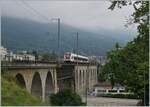 Der SBB RABe 522 207 nach Meroux TGV fährt kurz vor der Ankunft in Grenchen Nord über den BLS /MLB Mösli Viadukt.