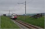 Der TPF RBDe 567 181 Pendelzug ist als RE 4020 ist kurz vor Vaulruz von Fribourg nach Bulle unterwegs.