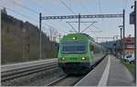 Mit dem EW III Steuerwagen 991 verlässt der Regionalzug 6761 von Spiez nach Frutigen den Bahnhof Mülenen. 

14. April 2021