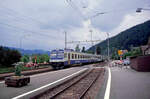 BLS NPZ im Originalanstrich: Ausfahrt des Zuges 565 731 - B 50 63 20-33 700 - ABt 956 aus Trubschachen. Die BLS hatte damals noch die eigene Nummernbezeichnung 63.  6.Juni 1998 