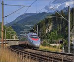 600-luzernzug-chiasso-gotthardbahn/509107/etr-610-der-fs-in-valle ETR 610 der FS in Valle bei Airolo. Juli 2016.