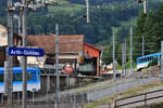 Die Stehboiler-Dampflok Nr. 7 von 1873 der Rigi Bahn: Hier wird die Lok in Arth-Goldau bekohlt. 24.Juli 2021 