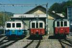 MVR/CEV: Im Sommer 1997 befanden sich die beiden CEV-Triebwagen BDe 4/4 103 und BDe 4/4 105 aus dem Jahre 1903 noch in fahrtüchtigem Zustand.
