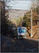 Kurz der Kilomtermarke 2.3 aus der Strecke Blonay - Les Pléiades konnte ich den Beh 2/4 71 mit Bt  Train des Etoiles  fotogarfieren.