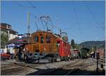 50 Jahre Blonay Chamby - MEGA BERNINA FESTIVAL: Die RhB Berninabahn Ge 2/2 161 Asnin (Eselchen) hilft dem RhB Berninabahn ABe 4/4 I N° 35 als Vorspannlok auf der Fahrt von Blonay nach Chamby. 9. Sept. 2018