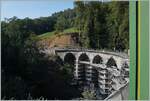 Ein Blick aus der Gegenrichtung auf den Sanierung bedürftigen Baye de Clarens Viadukt. Die Gerüstarbeiten schreiten voran und auch hier unschwer zu erkennen, der durch den Bergdruck in die Höhe gehoben zweite Pfeiler.

9. Sept. 2023