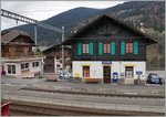 Der Bahnhof Troistorrents, die Schwellenhöhe beträgt 770 müM.