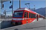 TMR Beh 4/8 N� 72 mit der UIC Nummer 72 (UIC 90 85 838 072-4 CH-TMRSA) wartet in Martigny auf die Abfahrt nach Vallorcine.