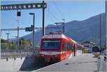 TMR Beh 4/8 N� 72 mit der UIC Nummer 72 (UIC 90 85 838 072-4 CH-TMRSA) wartet in Martigny auf die Abfahrt nach Vallorcine.