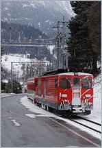 Der MGB Deh 4/4 95 mit ihrem Regionalzug 525 Andermatt Visp beim Halt in Fiesch.
5. Jan. 2017