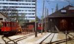 155-nyon-st-cergue-la-cure/451723/blick-in-das-depot-der-nstcm Blick in das Depot der NStCM im Mai 1980, links ABDe 4/4 2