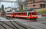 236-glovelier-8211-saignelgier-8211-la-chaux-de-fonds/494504/chemins-de-fer-de-jura-cj Chemins de fer de Jura (CJ). Triebwagen ABDe 4/4 603 in Tramelan. April 2016.