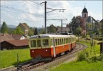 Chemins de fer de Jura (CJ). Triebwagen CFe 4/4 601 in Le Bois. Mai 2016.