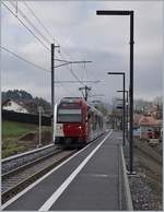 Während des Baubedingen Streckenunterbruches zur Umgestaltung des Bahnhofs von Châtel-St-Denis wurde auch die Strecke Châtel St-Dennis - Palézieux grundlegend erneuert und wie hier