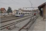 Die letzten Tage des  alten  Bahnhofs von Châtel St-Denis: im Bahnhof stehen zwei TPF ABe 2/4 b Be 2/6     28.