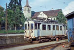 Ehemalige Vereinigte Bern-Worb-Bahnen VBW, Bern Kornhausplatz - Bolligen - Worb-Linie: Triebwagen Xe4/4 21 in Worb Dorf, 11.Juni 1967 