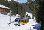 Gleich darauf verlässt der BLM Be 4/6 103  Junfrau  als Gegenzug Winteregg in Richtung Grütschalp.